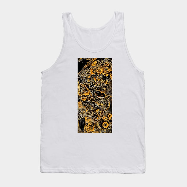 tall unique gold and bronze recycled junk design Tank Top by mister-john